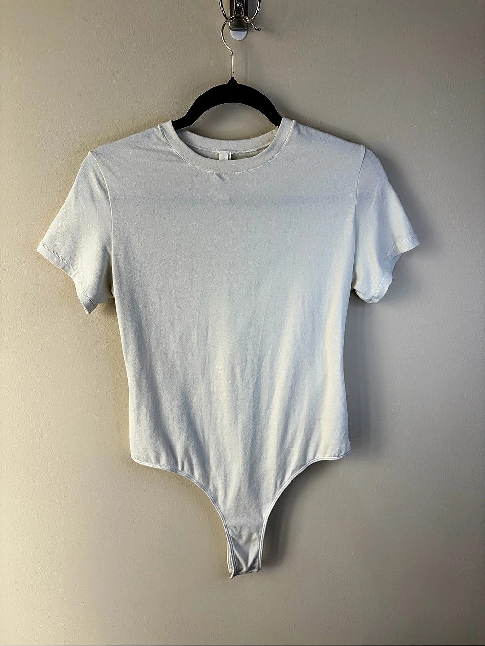 SKIMS Cotton T-Shirt Bodysuit White XL